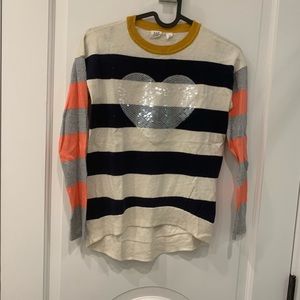 Multicolored sequin heart striped gap kids sweater